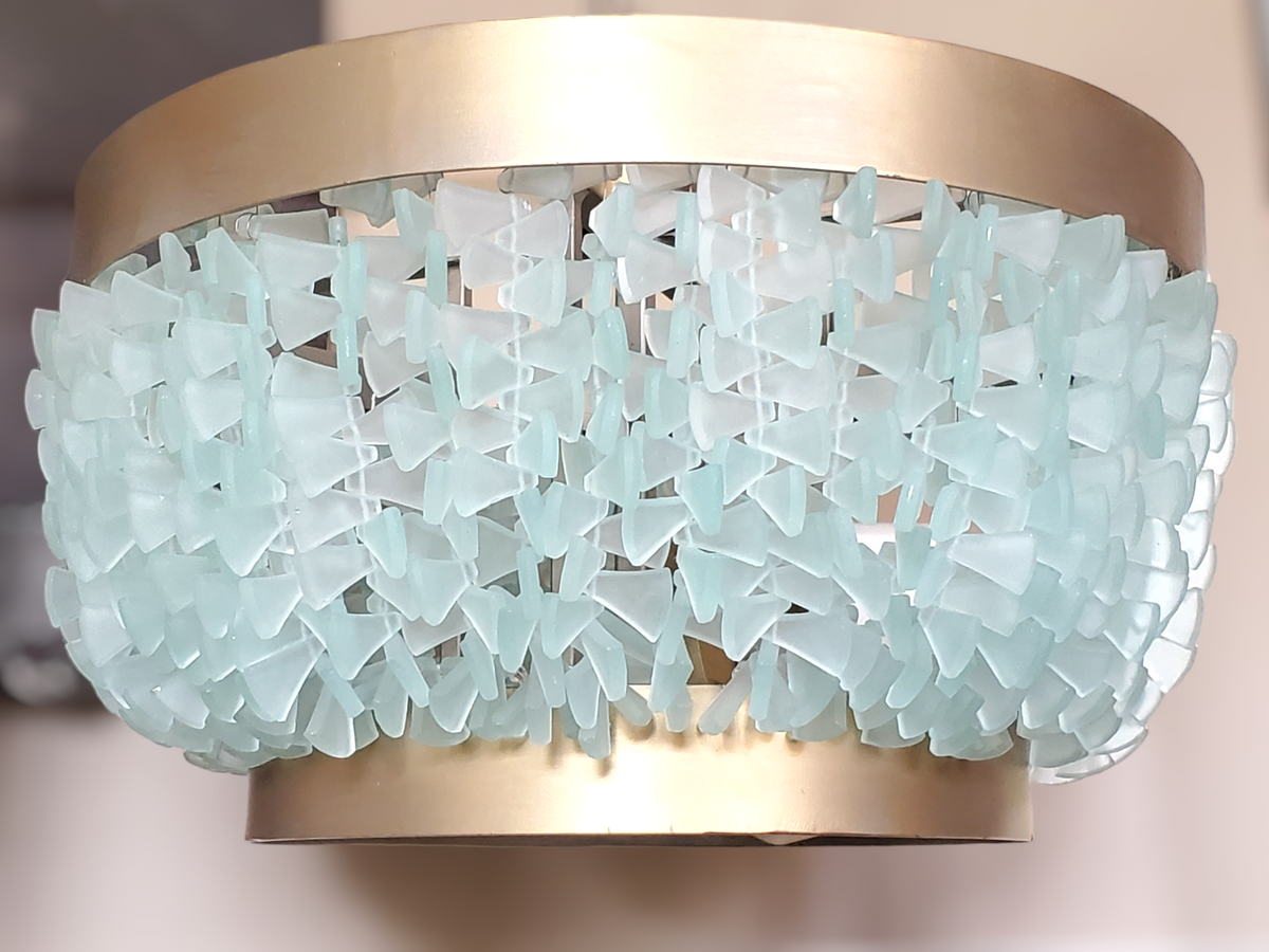 Pottery barn top sea glass chandelier