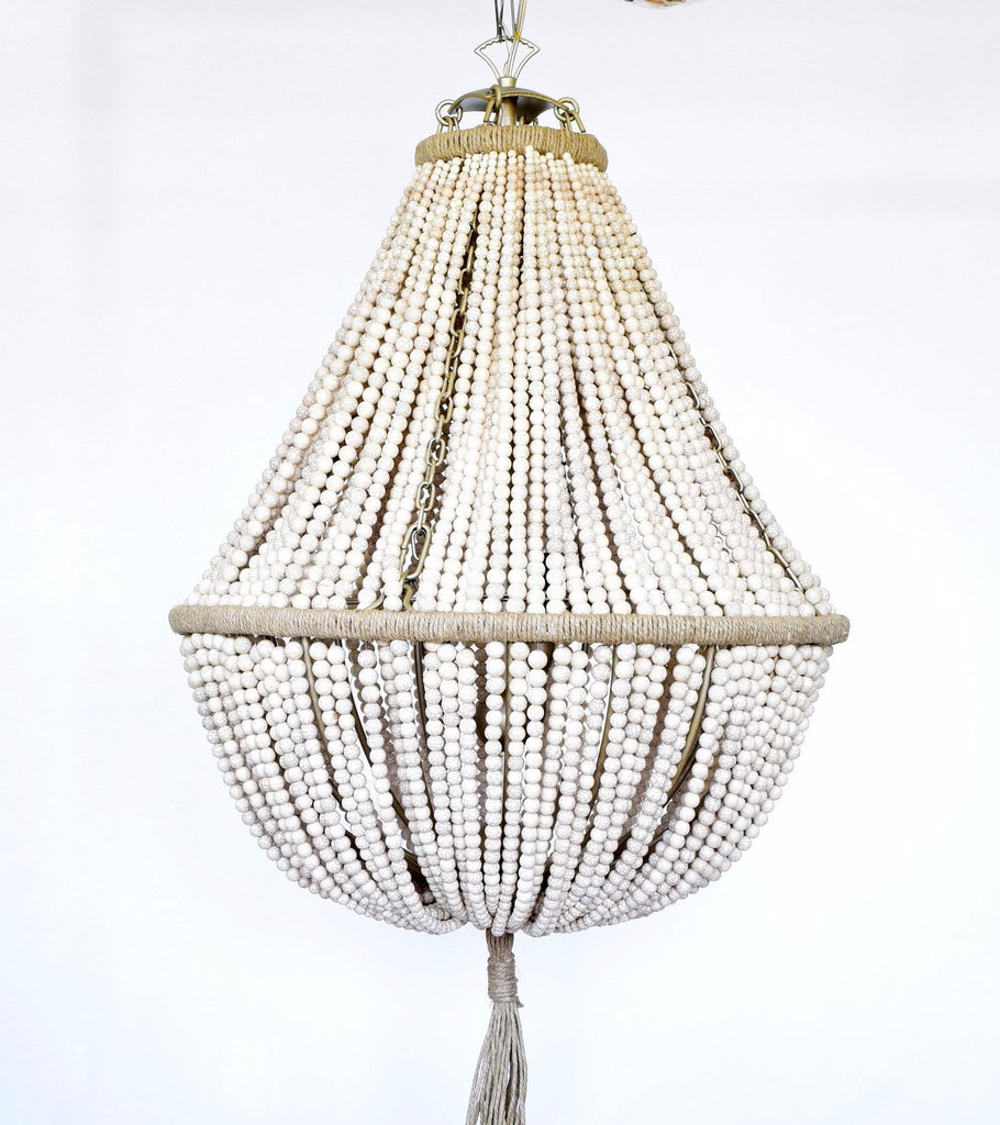 Annabella White Turquoise Empire Chandelier - Au Courant Interiors