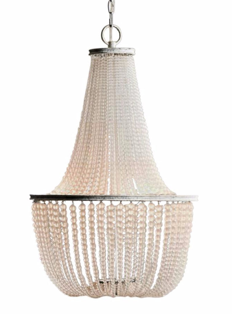 Gabrielle - Frosted Glass Beaded  Empire Chandelier - Au Courant Interiors