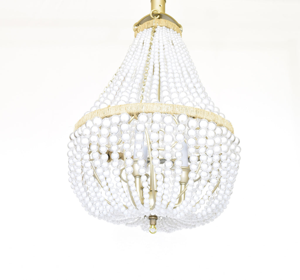Chloe - Clear/ White Empire Chandelier-  10% ASDF Charity - Au Courant Interiors