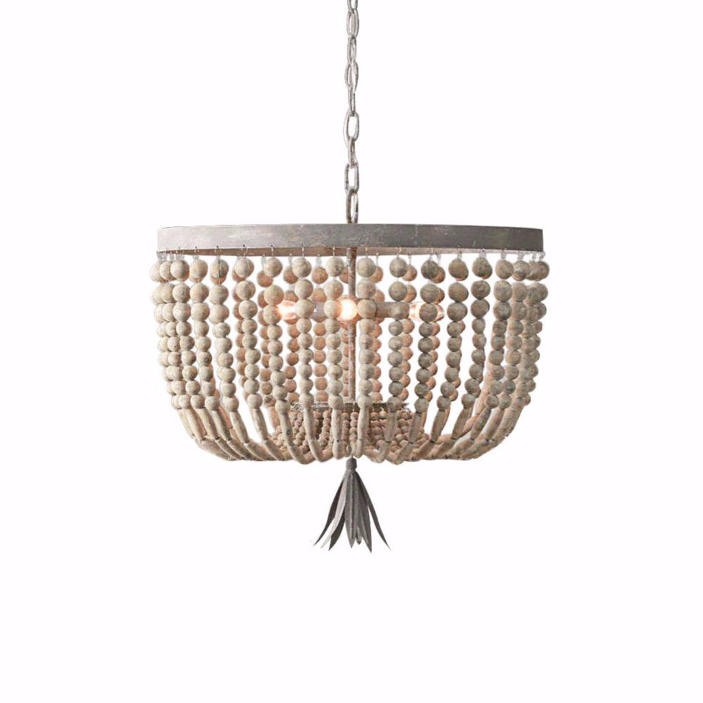 Kane - Wooden Beaded  Empire Chandelier - Au Courant Interiors