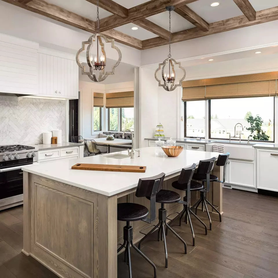 Jeffrey Iron & Wood Chandelier